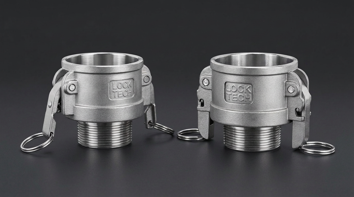 LOCK TECH pin-type and latch-type stainless safety camlocks